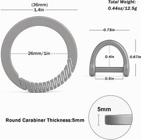 img 3 attached to TISUR Titanium Carabiner Accessories Gray Round