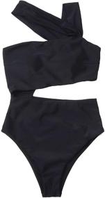 img 4 attached to 👙 Flaunt your Style with MakeMeChic Women's Cut Out Strappy High Waist One Piece Monokini Swimsuit