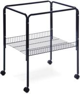 enhance pet conveniences with prevue pet products rolling stand with shelf, black logo