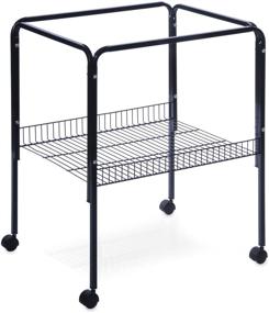 img 1 attached to Enhance Pet Conveniences with Prevue Pet Products Rolling Stand with Shelf, Black