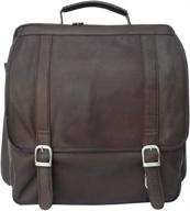 piel leather vertical computer chocolate backpacks logo