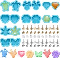 📿 complete earring-making kit: 16-piece resin moulds, 20 stainless steel stud earrings, and 30 butterfly earring stoppers logo