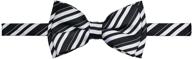 👔 retreez retro multi tone stripe pre-tied boy's bow tie: stylish woven microfiber accessory logo
