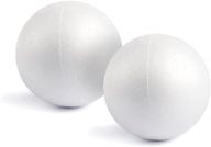 🔵 juvale 7.5 inch large foam balls for crafts: white 2 pack - perfect for science projects, spheres, flower centerpieces and more logo