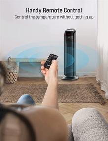 img 2 attached to 🔥 Stay Warm and Cozy with the TOPPIN Ceramic Tower Space Heater - 1500W Electric Heater with Remote Control, Oscillation, Timer, and Thermostat