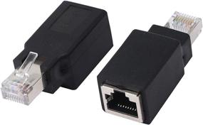 img 4 attached to 🔌 CERRXIAN RJ45 Ethernet LAN Male to Female Cat5 / Cat5e / Cat6 Crossover Adapter (2-Pack), Black (Straight): Enhance Network Connectivity with Reliable Crossover Adapters