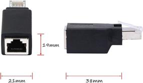 img 2 attached to 🔌 CERRXIAN RJ45 Ethernet LAN Male to Female Cat5 / Cat5e / Cat6 Crossover Adapter (2-Pack), Black (Straight): Enhance Network Connectivity with Reliable Crossover Adapters