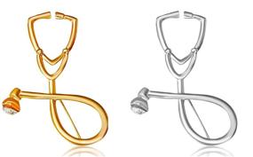 img 4 attached to 🩺 LUKGELYAM Stethoscope Brooch Pins: Cute Enamel Lapel Accessories for Medical Professionals and Gifts for Graduating Nurses, Doctors, Students