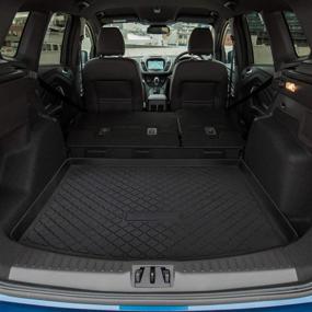 img 3 attached to 🚗 Custom Fit Heavy Duty Waterproof Trunk Floor Mat for Ford Escape 2013~2019 - All Weather Odorless E-cowlboy Cargo Liner (Black)