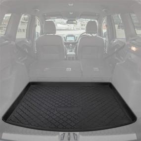 img 4 attached to 🚗 Custom Fit Heavy Duty Waterproof Trunk Floor Mat for Ford Escape 2013~2019 - All Weather Odorless E-cowlboy Cargo Liner (Black)