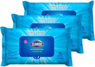 🧼 clorox disinfecting wipes: bleach free cleaning wipes, fresh scent, moisture seal lid (pack of 3, 75 wipes) - new packaging logo