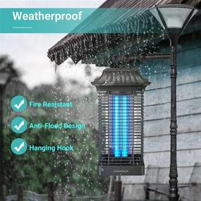 img 2 attached to 🦟 4000V Bug Zapper: Effective Outdoor and Indoor Mosquito Zapper – Rainproof Insect Killer, Metal Housing, Perfect for Home, Garden, Backyard, Patio