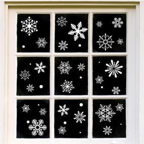 img 1 attached to 🎅 195-Piece Snowflakes Christmas Window Clings Decal Stickers, Xmas Window Decals - 8 Sheets