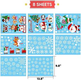 img 3 attached to 🎅 195-Piece Snowflakes Christmas Window Clings Decal Stickers, Xmas Window Decals - 8 Sheets