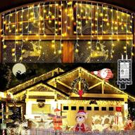 enhance your holiday décor with 400 led christmas lights outdoor decorations - 33ft, 🎄 8 modes, curtain fairy string light with 75 drops for a warm and enchanting ambience! логотип