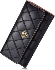 img 4 attached to 👛 Elegant Clutch Crown Wallet: Stylish Women's Long Leather Purse