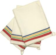 🌈 набор винтажных кухонных полотенец тетушки марты - 3 штуки, 18x28 дюймов, разноцветные полосы, дизайн с множеством полос логотип