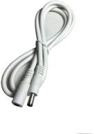 🔌 hanvex hdcx3w 3ft 2.1mm x 5.5mm dc power adapter extension cable - 18awg heavy duty cord for 12v, 24v wireless camera, led (white) logo
