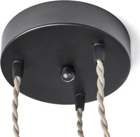 img 1 attached to 🔖 Enhance Your Lighting Décor with Industrial Rewind Ceiling Canopy Kit - Deep Multi Port Three Hole Canopy for Pendant Lighting or Chandelier Light (3 Hole Black)