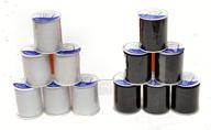 🧵 12 spools of polyester sewing thread - 200 yards each - 6 black and 6 white logo