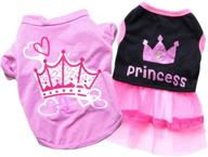 🐾 ollypet pack of 2 small dog dresses - pink & black summer apparel for puppy, cat - cute outfit for chihuahua, yorkie логотип