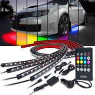 🚗 xprite car underglow neon accent strip lights kit: vibrant 8-color sound-active leds, wireless remote control, and extended connectivity. logo