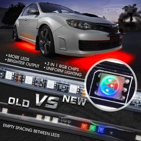 img 3 attached to 🚗 Xprite комплект подсветки автомобиля Neon Accent Strip Lights: яркие 8-цветные светодиоды со звуковой активацией, беспроводное дистанционное управление и расширенная подключаемость.