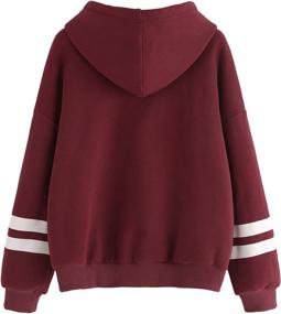 img 3 attached to 👕 SweatyRocks Cozy Sweatshirt: Pullover Fleece Striped Hoodie with Drop Shoulder