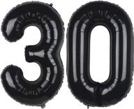 perfect party decor: 40 inch black 30 foil mylar number balloons for 30th celebrations логотип