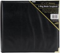 📚 pioneer 12x12 oxford memory book binder: elegant 3-ring sewn black cover logo