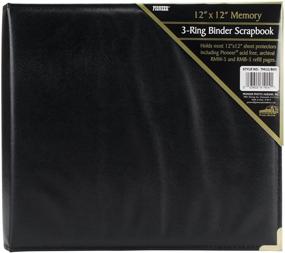 img 1 attached to 📚 Pioneer 12x12 Oxford Memory Book Binder: Elegant 3-Ring Sewn Black Cover