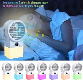 img 3 attached to 🔥 Kentaly Portable 4-in-1 Air Conditioner Fan with Timer, 3 Speeds Mini Cooler, Quiet Desk AC Unit with 7 Colors Light - Portable Personal Air Conditioner