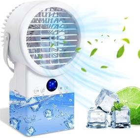 img 4 attached to 🔥 Kentaly Portable 4-in-1 Air Conditioner Fan with Timer, 3 Speeds Mini Cooler, Quiet Desk AC Unit with 7 Colors Light - Portable Personal Air Conditioner