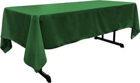 img 1 attached to 🍽️ Emerald Linen Polyester Rectangular Tablecloth - Ideal for Food Service Equipment & Supplies