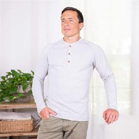 img 1 attached to 👔 Sleeve Henley Shirts: Stylish and Comfortable Fitted Stretch Men's Clothing