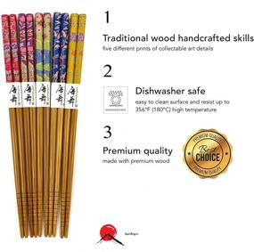 img 3 attached to 🍥 Authentic Japanese 3648 Chopsticks Flower Design - Premium Natural Quality