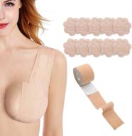 🔥 ultimate boob tape set: 10 pcs breathable breast lift tape with petal backless nipple covers, disposable adhesive bra for a-e cup large breasts логотип