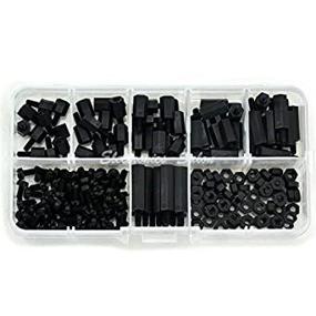 img 1 attached to 🔩 Electronics-Salon M3 Nylon Black Hex M-F Spacers/Screws/Nuts Assorted Kit: Premium Standoff Solution