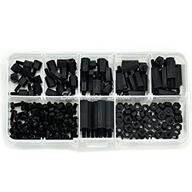 🔩 electronics-salon m3 nylon black hex m-f spacers/screws/nuts assorted kit: premium standoff solution logo