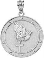 sterling silver praying medallion pendant logo
