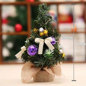 img 2 attached to 🎄 Decorate your Home, Office, and More with 8" Artificial Fake Mini Christmas Trees (2 Pack with Random Color) – Including Gifts Ornaments and Desk Top Stand!