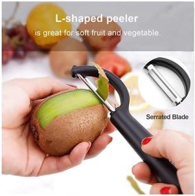 img 3 attached to 🥕 Stainless Steel Y-Shaped and L-Shaped Peelers: Kitchen Peelers for Potato Apple Carrot Veggie - 2PCS Set for Effortless Vegetable & Fruit Peeling