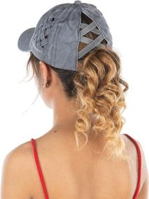 img 4 attached to Criss Womens Baseball Distressed Ponytail Outdoor Recreation and Outdoor Clothing