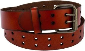 img 2 attached to Premium Unisex Two-Hole Genuine Leather Belt for Enhanced SEO