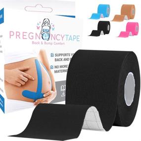 img 4 attached to Pregnancy Support Tape - Maternity Belly Support 🤰 Belt, Top Pregnancy Gifts for Women, Expecting Mom Gift (Black)