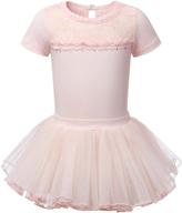 mdnmd toddler ballet tutu leotard dress with tank v-neck and ruched front for ballerina dance outfit. logo