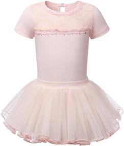 img 4 attached to MdnMd Toddler Ballet Tutu Leotard Dress with Tank V-Neck and Ruched Front for Ballerina Dance Outfit.