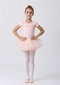 img 3 attached to MdnMd Toddler Ballet Tutu Leotard Dress with Tank V-Neck and Ruched Front for Ballerina Dance Outfit.