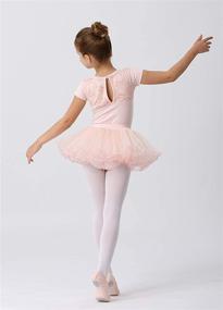 img 1 attached to MdnMd Toddler Ballet Tutu Leotard Dress with Tank V-Neck and Ruched Front for Ballerina Dance Outfit.