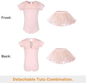 img 2 attached to MdnMd Toddler Ballet Tutu Leotard Dress with Tank V-Neck and Ruched Front for Ballerina Dance Outfit.